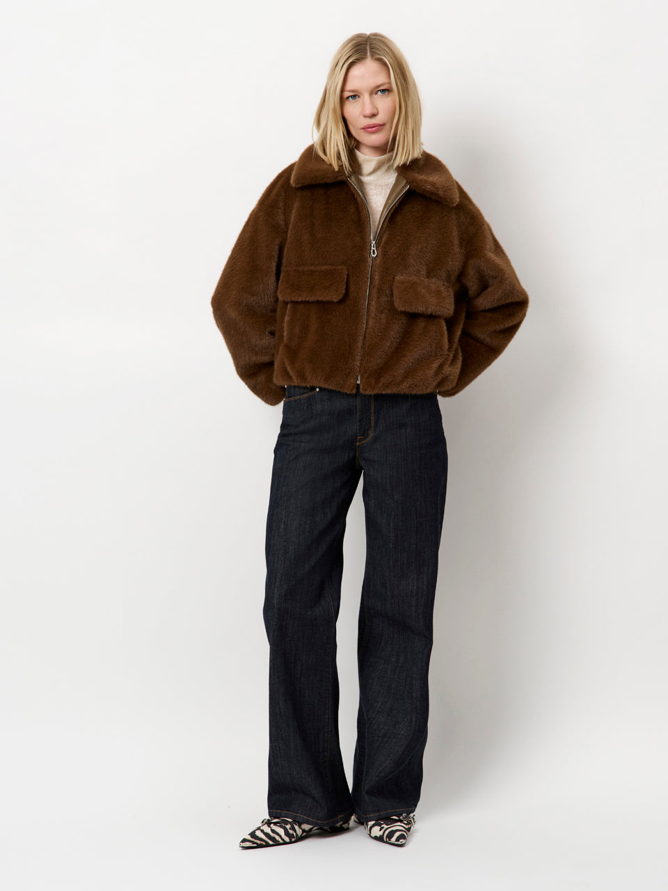 Faux fur jacket