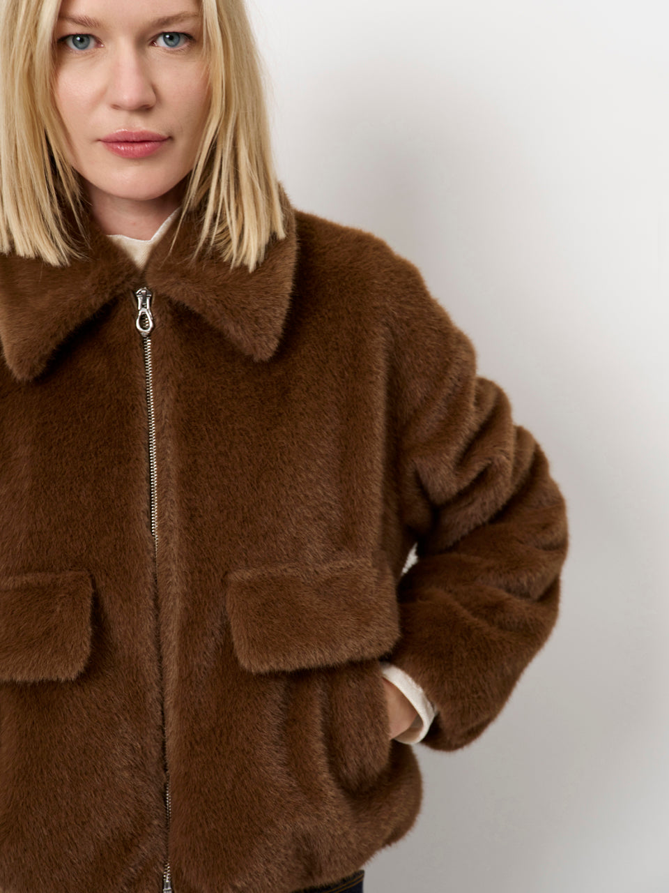 Faux fur jacket