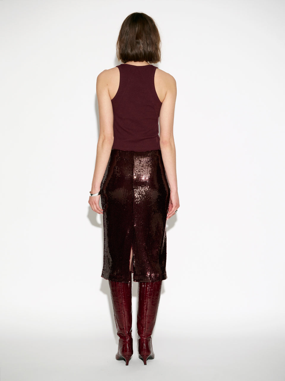 Sequins midi skirt