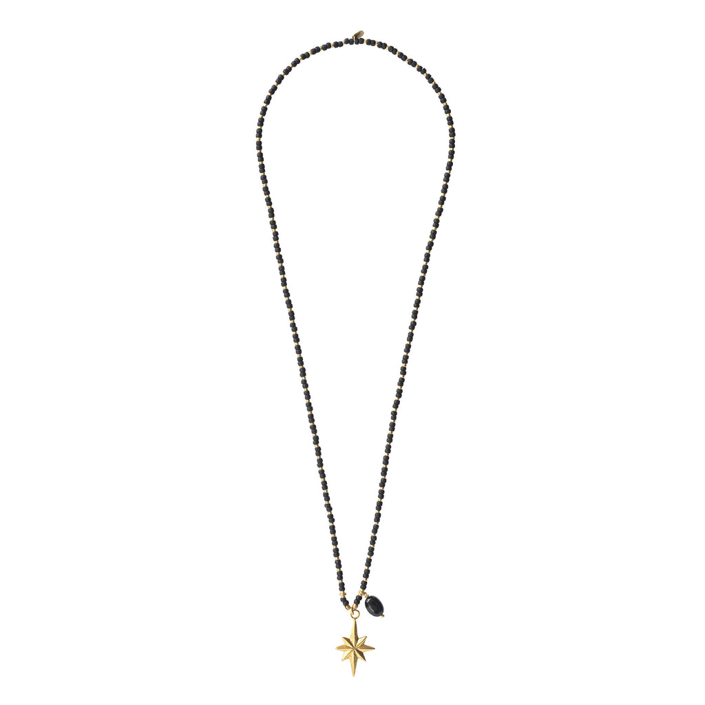 A Beautiful Story, Fantasy Gold Necklace Black Onyx
