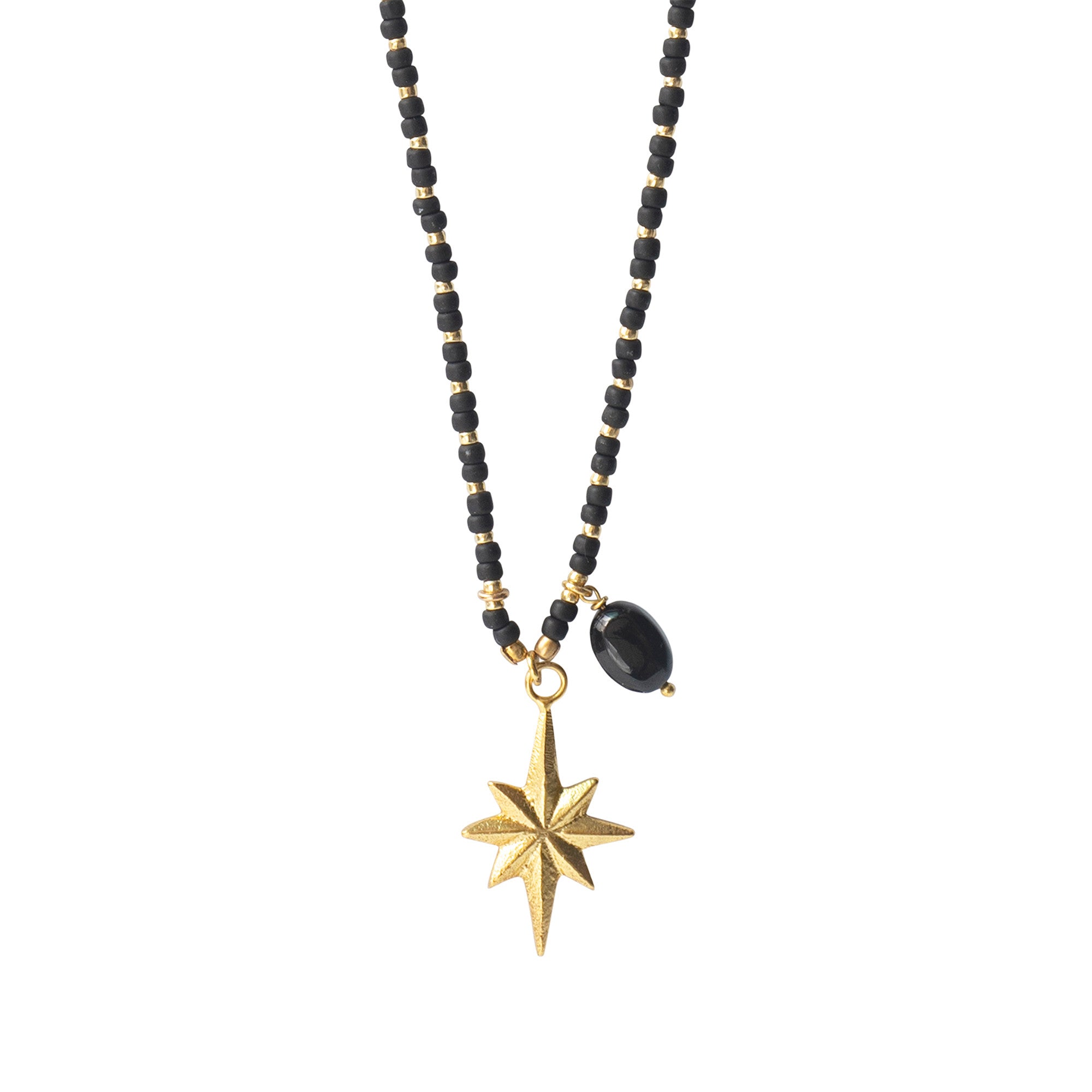 A Beautiful Story, Fantasy Gold Necklace Black Onyx