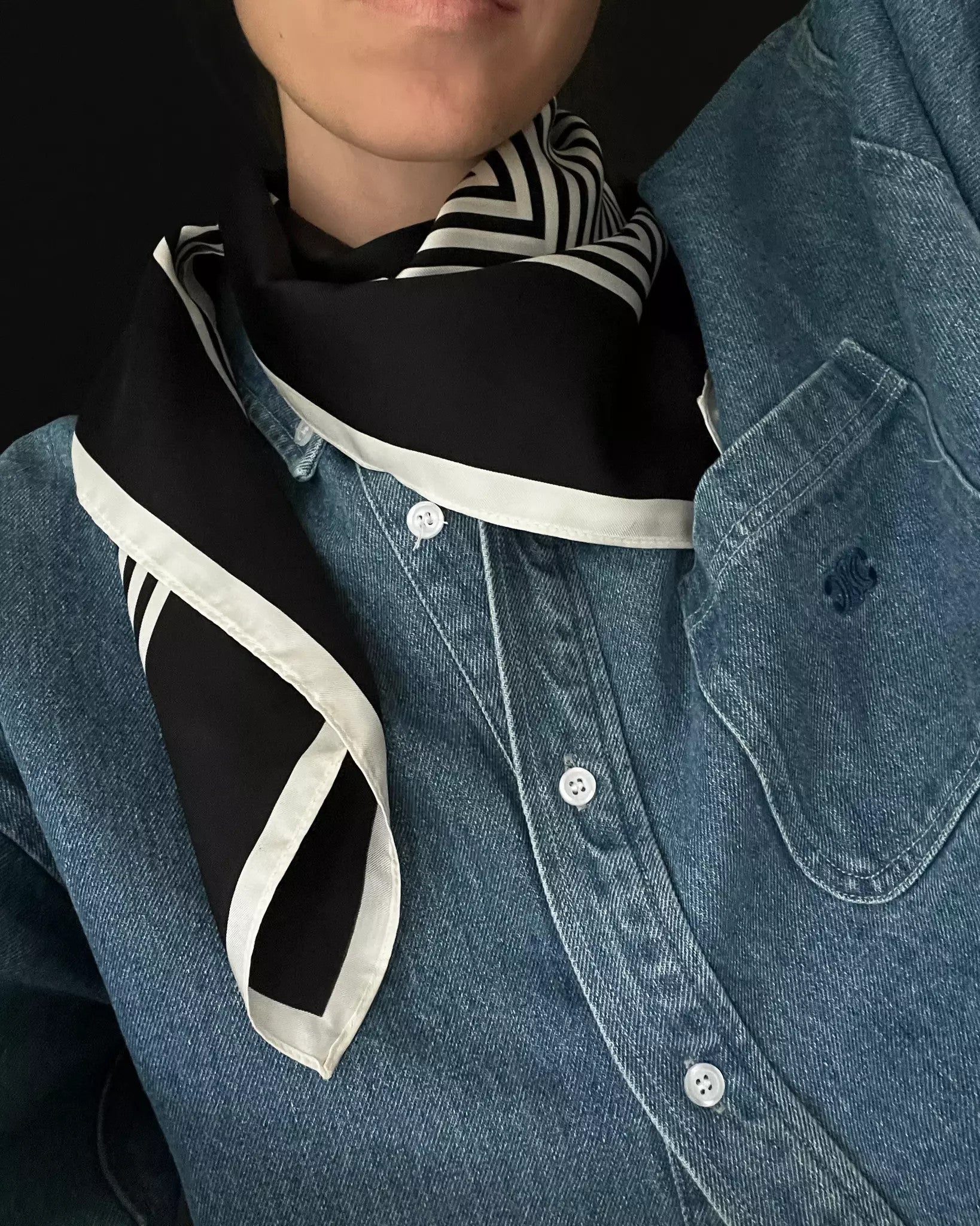 Le Scarf, NO.2 Black 90cm