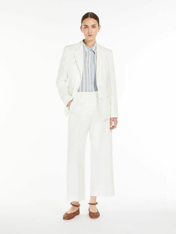 Weekend Max Mara, Zircone Cotton Linen Trousers, Ivory