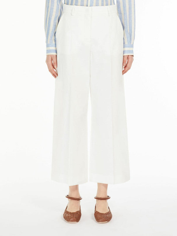 Weekend Max Mara, Zircone Cotton Linen Trousers, Ivory