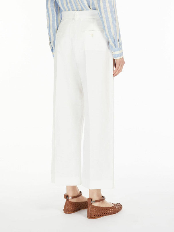 Weekend Max Mara, Zircone Cotton Linen Trousers, Ivory