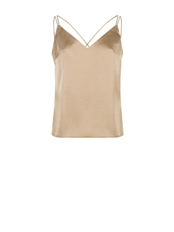 Dante6, Obu Satin Singlet Top - Dry Sand