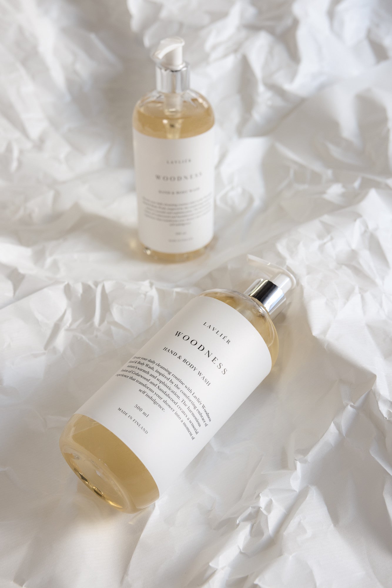 Lavliér, Woodness Hand & Body Nestesaippua 500 ml