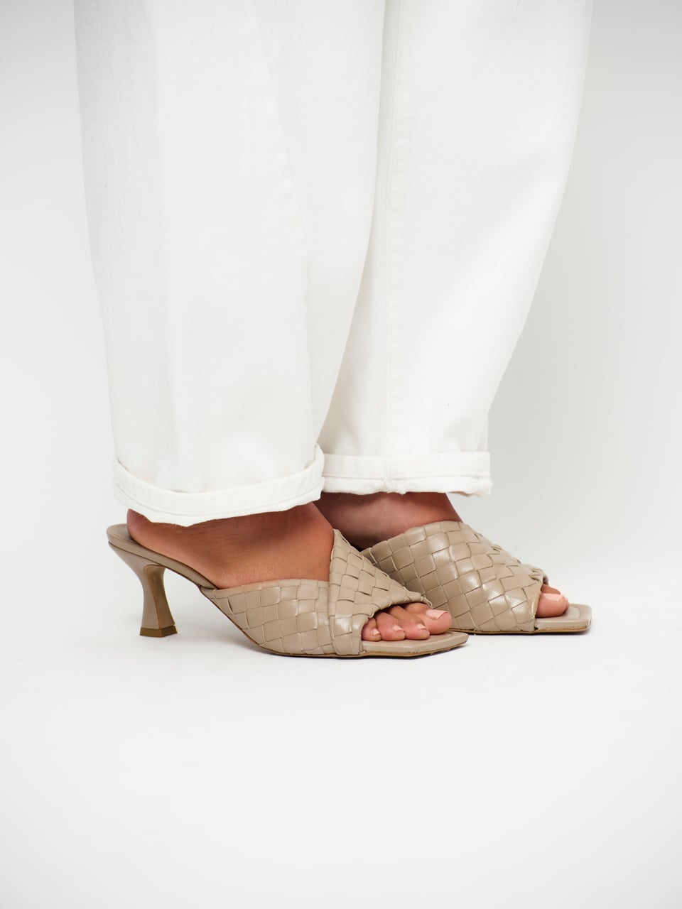 Leather heeled sandals