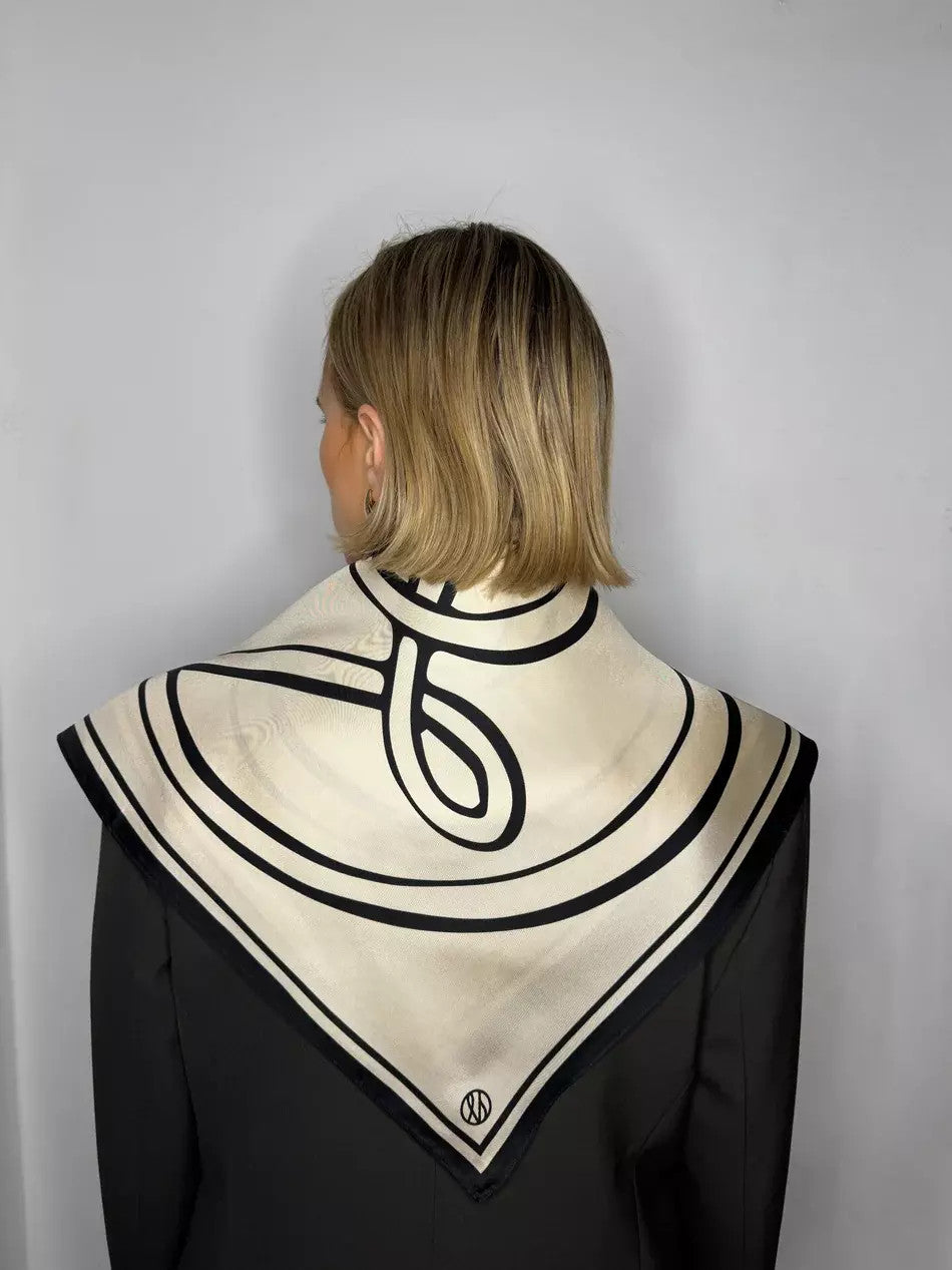 Le Scarf, MONOGRAM LARGE | SAND | 80 CM