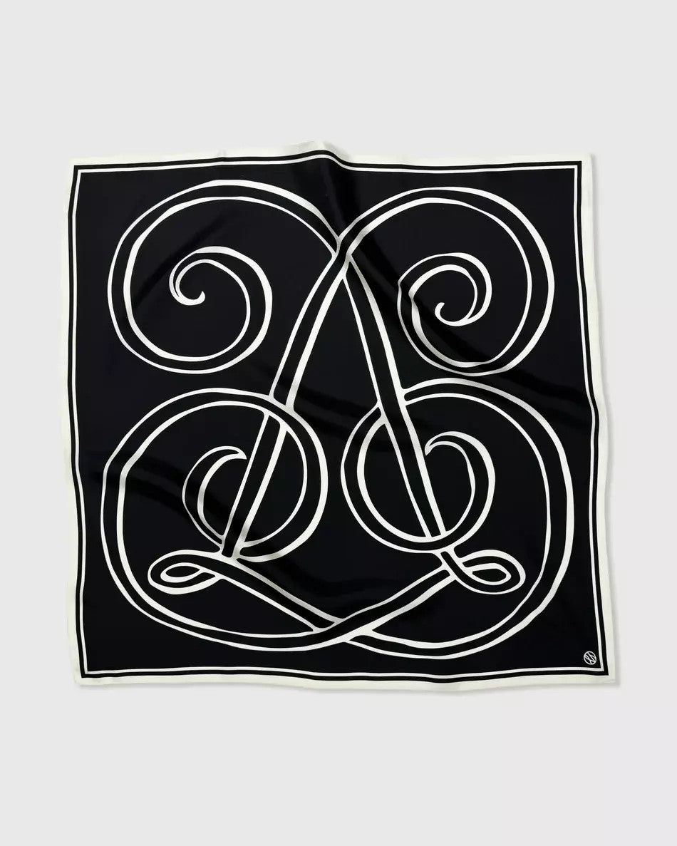 Le Scarf, MONOGRAM LARGE | BLACK | 80 CM
