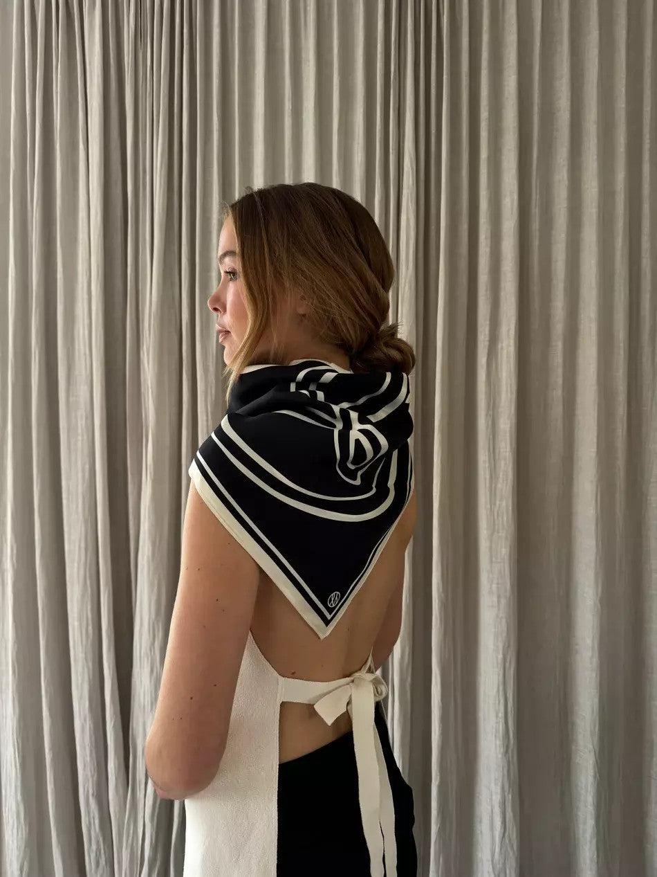 Le Scarf, MONOGRAM LARGE | BLACK | 80 CM