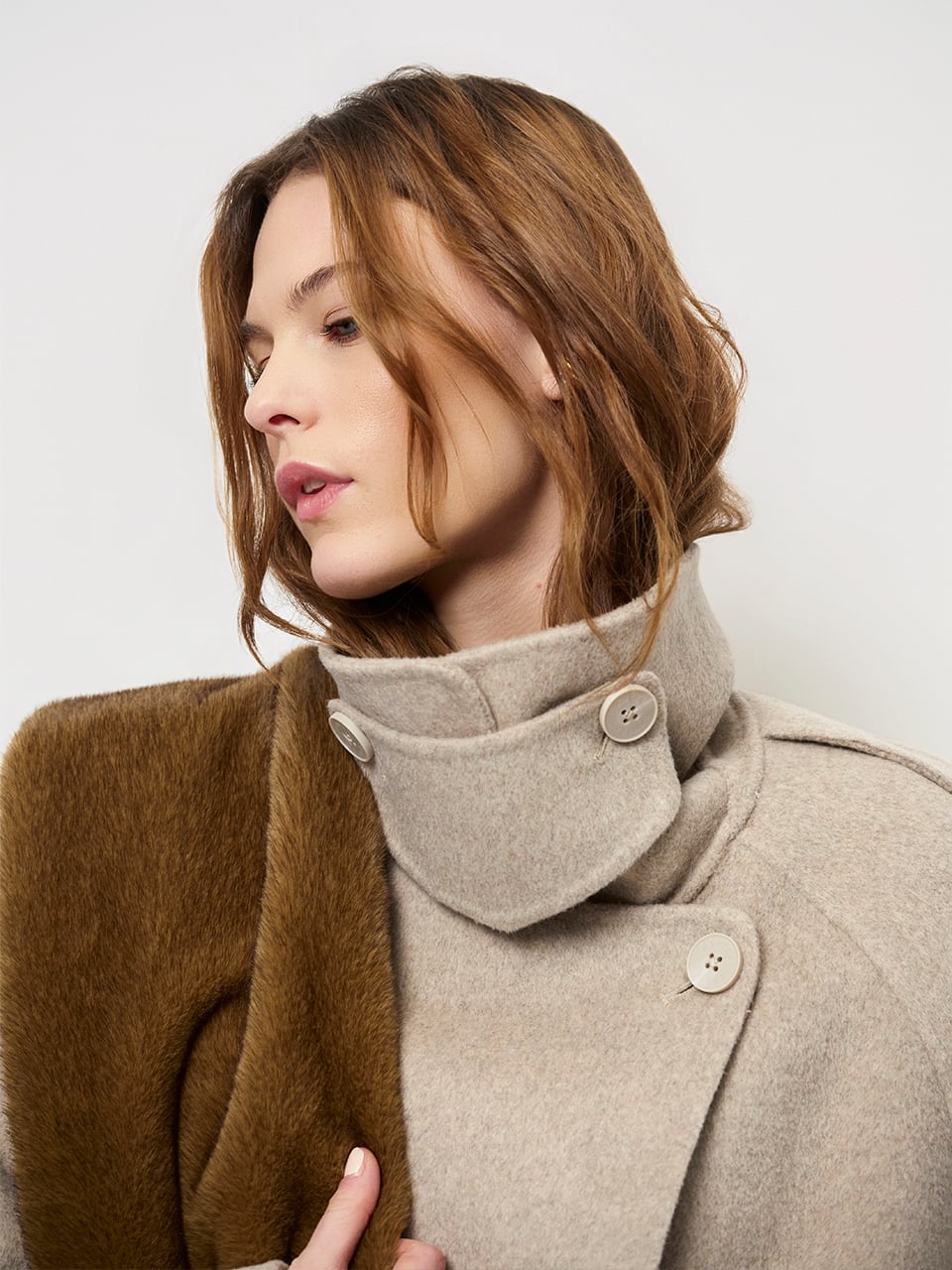 Fringe wool coat
