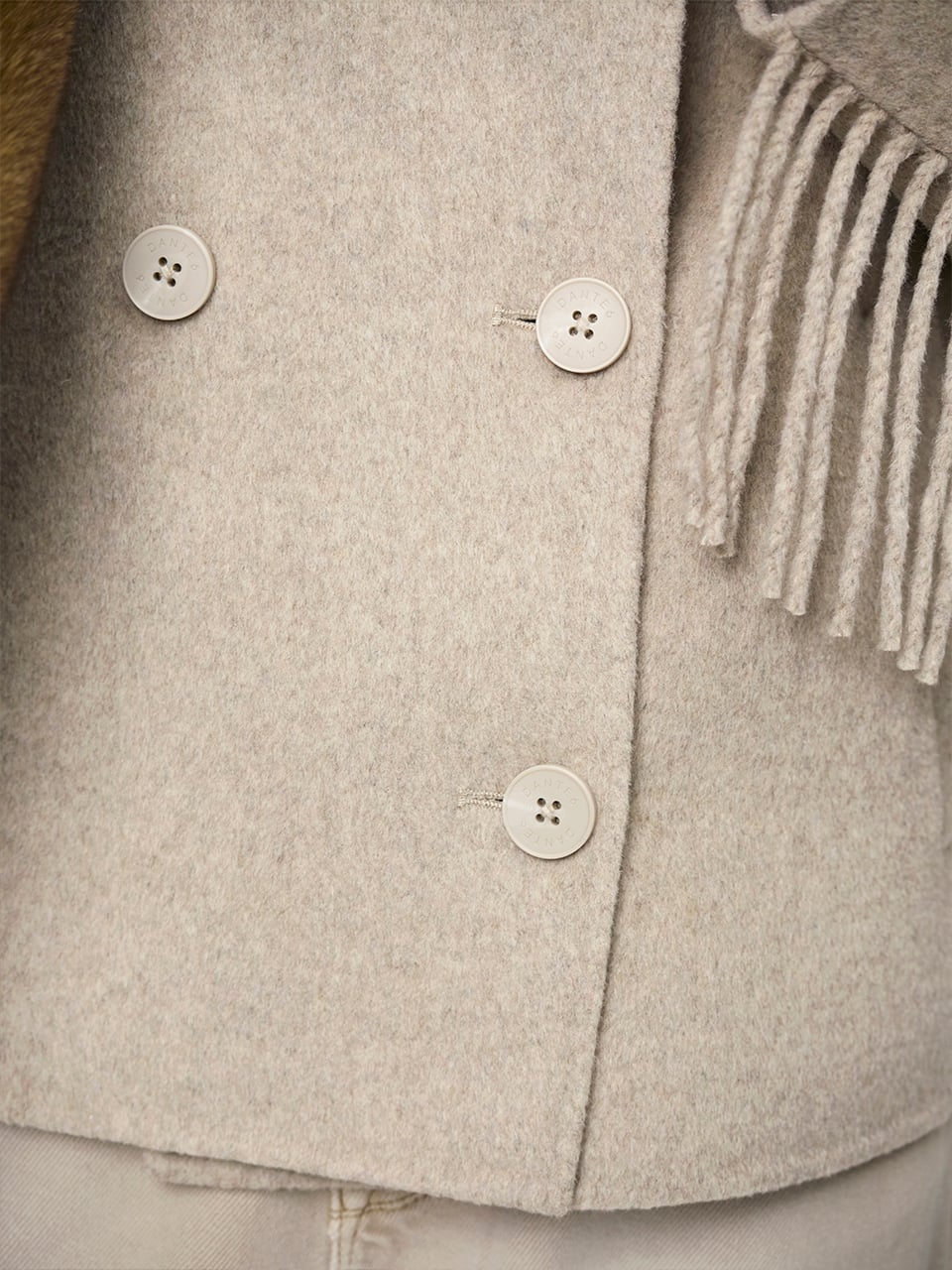 Fringe wool coat