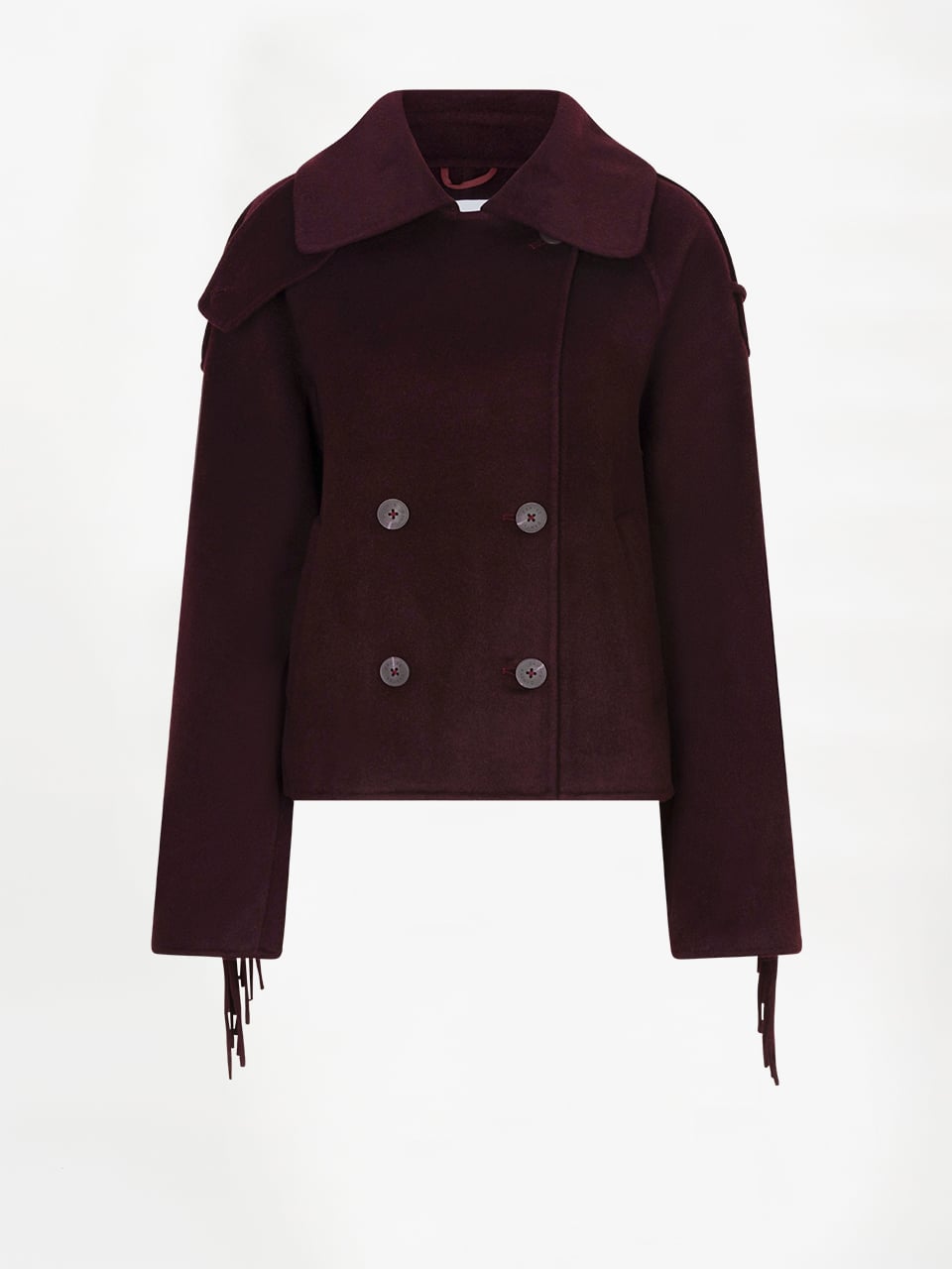 Fringe wool coat