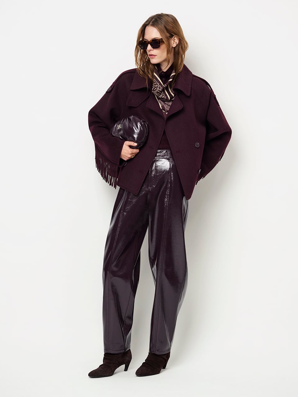 Fringe wool coat