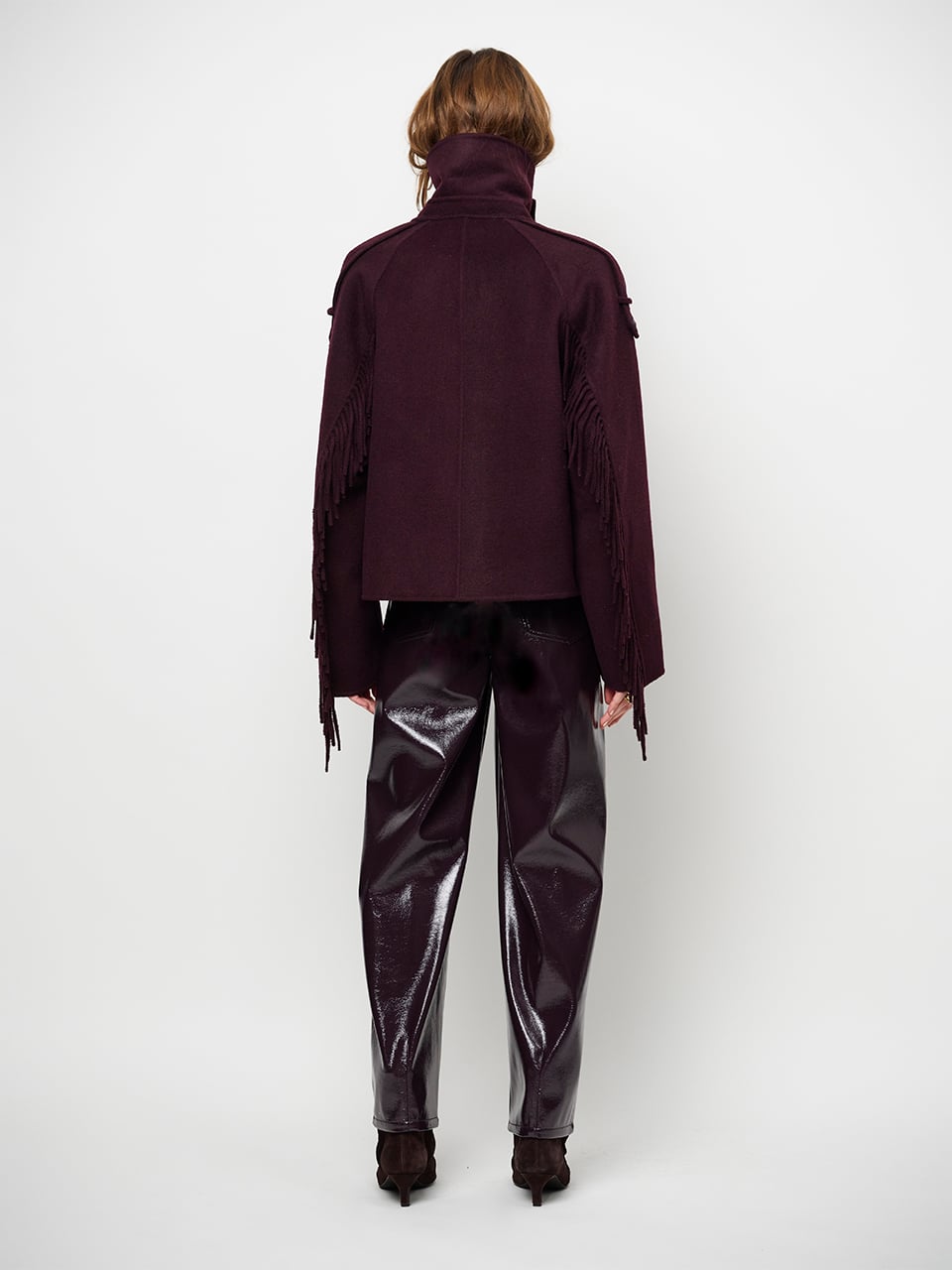 Fringe wool coat