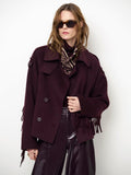 Fringe wool coat