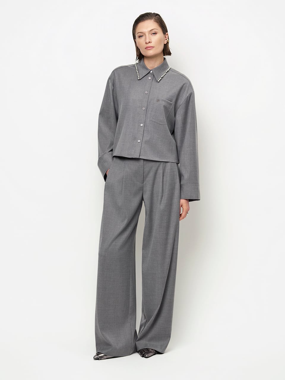 Pleated tailored pants