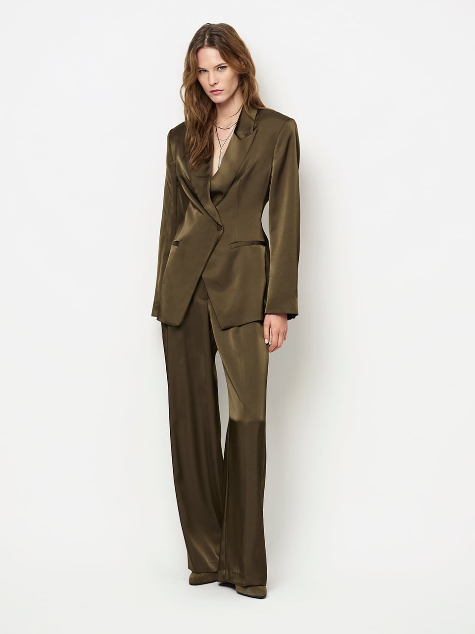 Tailored satin blazer