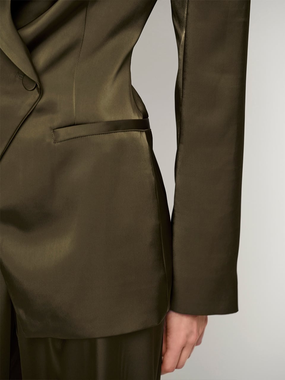 Tailored satin blazer