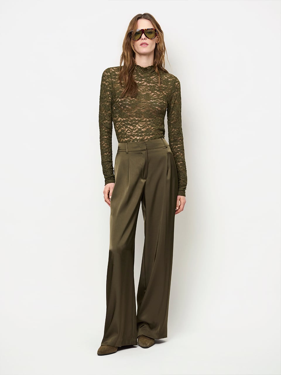 Tailored satin pants