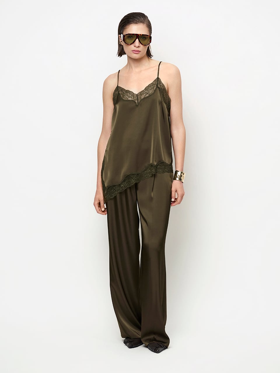 Satin lace camisole