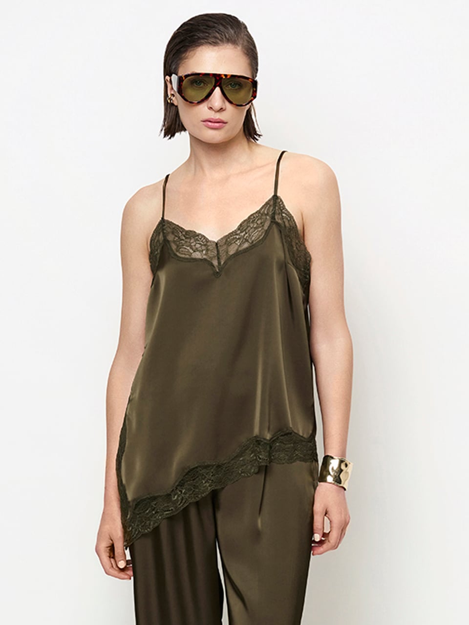 Satin lace camisole