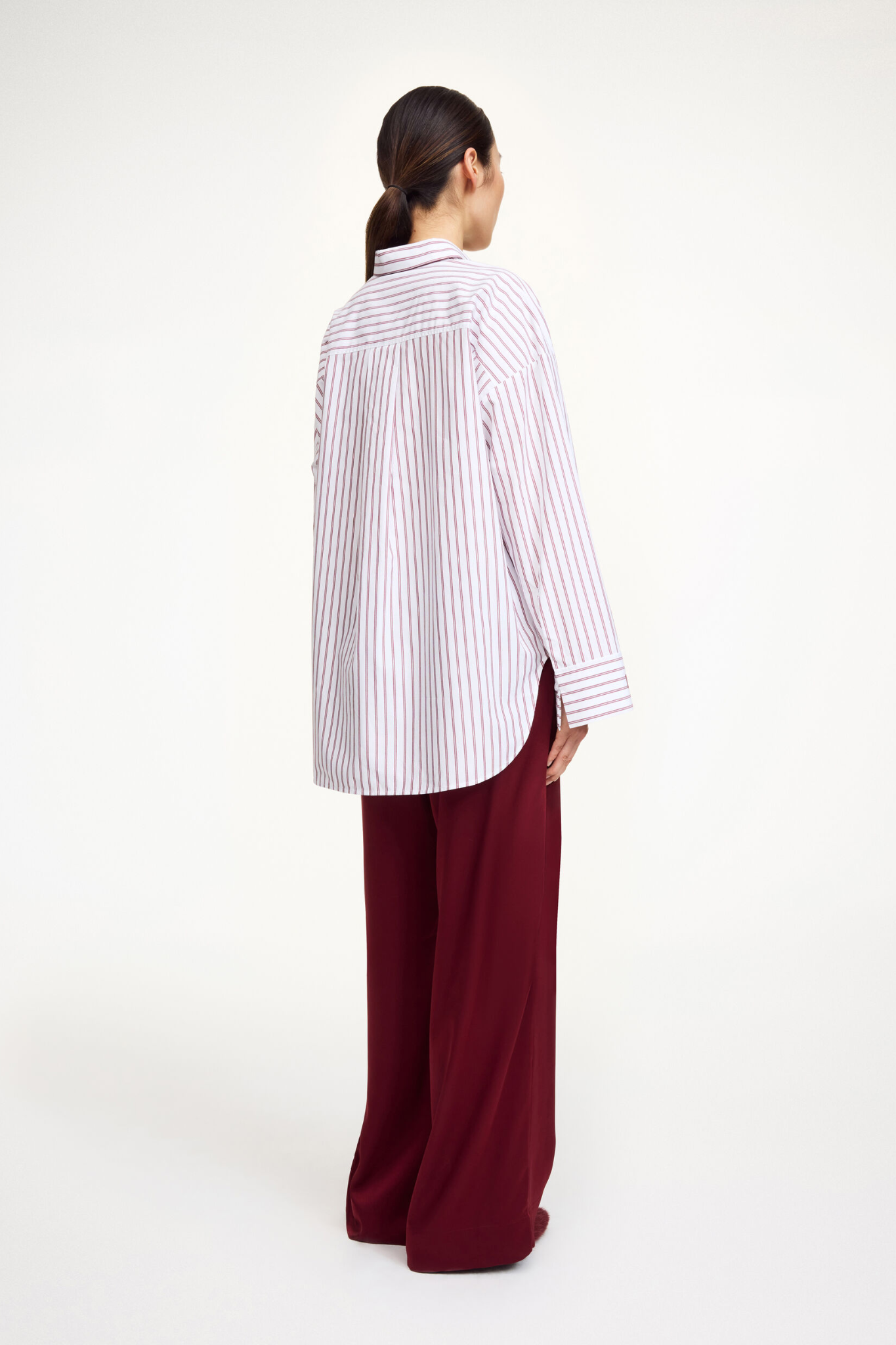 BY MALENE BIRGER DERRIS SHIRT CABERNET STRIPE