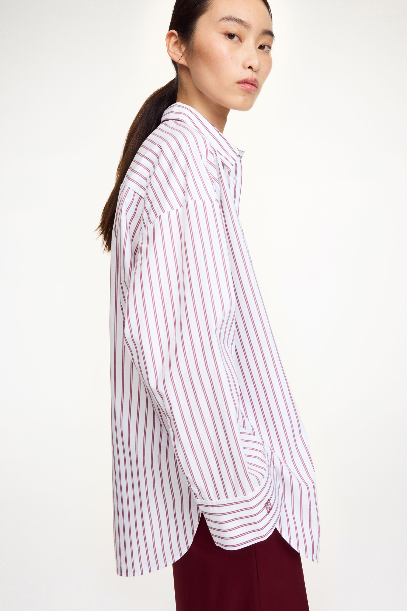 BY MALENE BIRGER DERRIS SHIRT CABERNET STRIPE