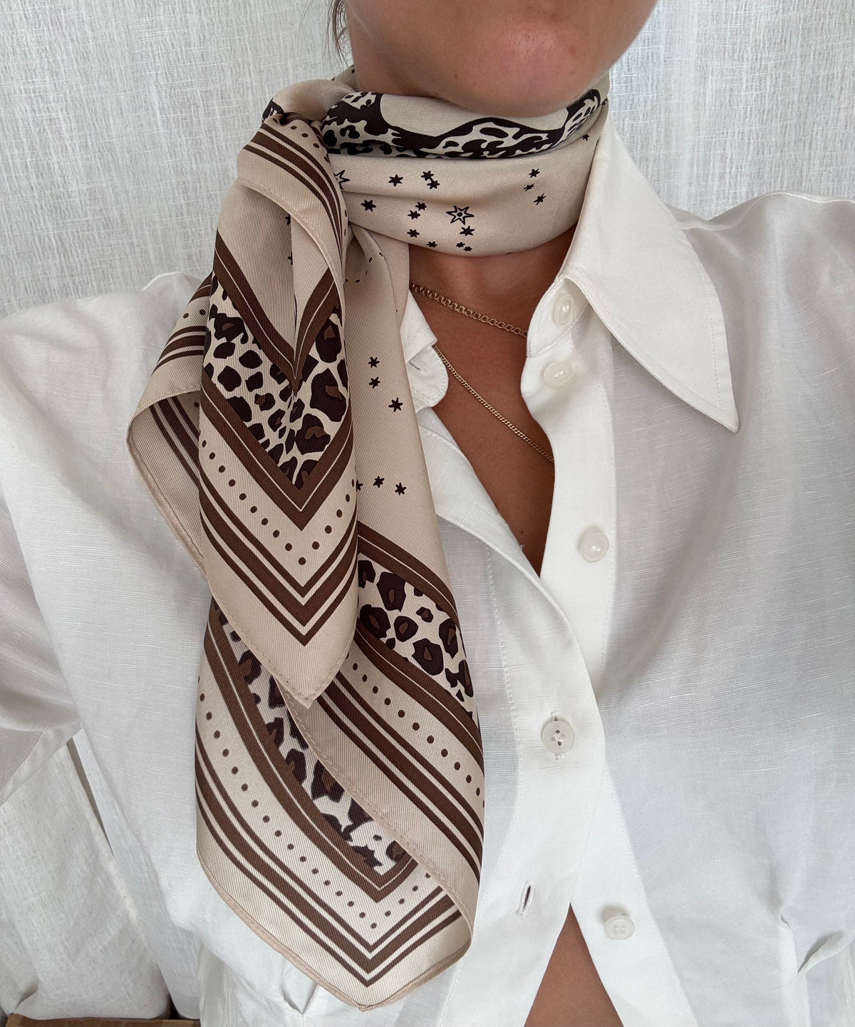GEMINI SCARF | SAND & MOCHA MOUSSE | 65 CM