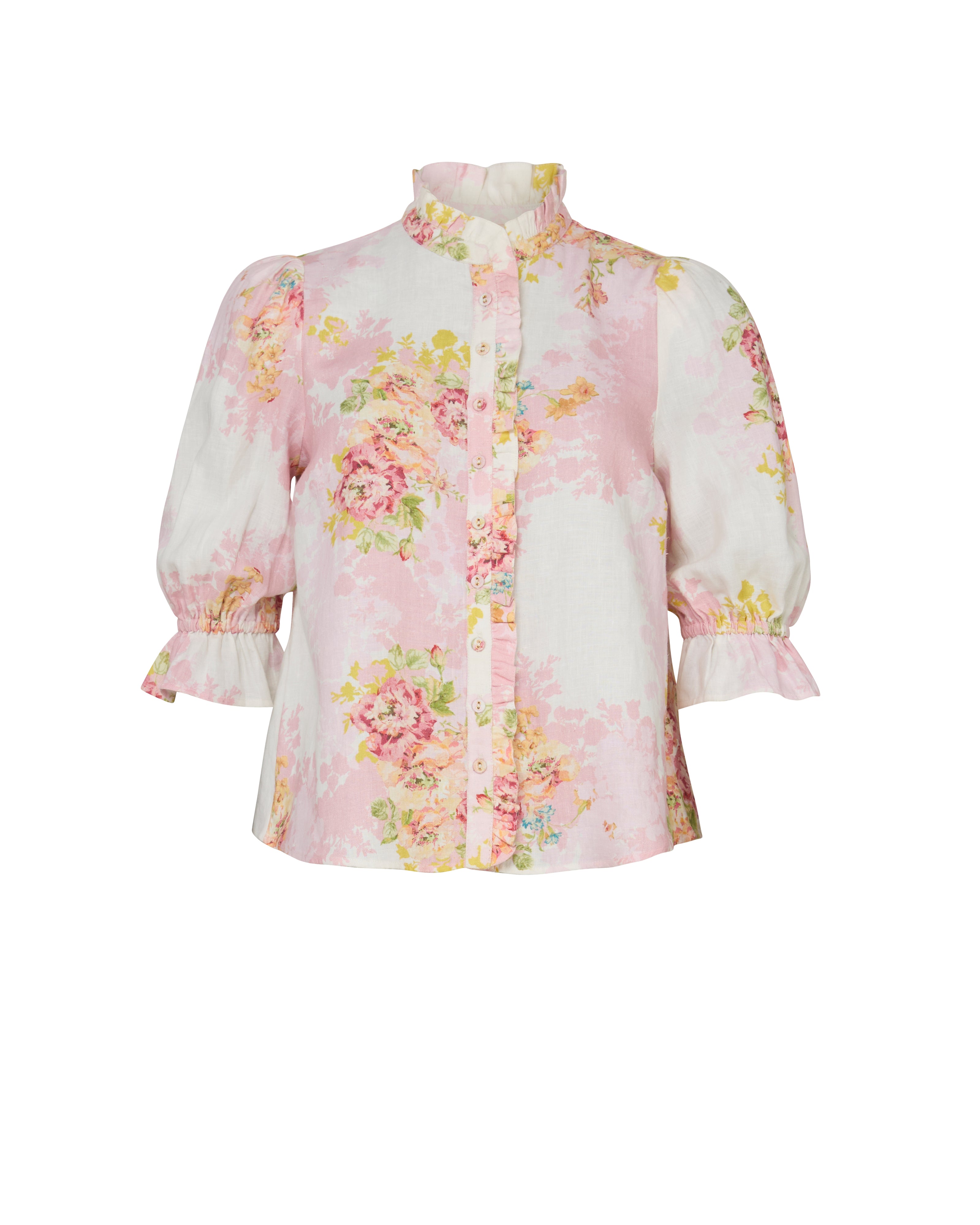 byTiMo, Linen Ruffle Blouse