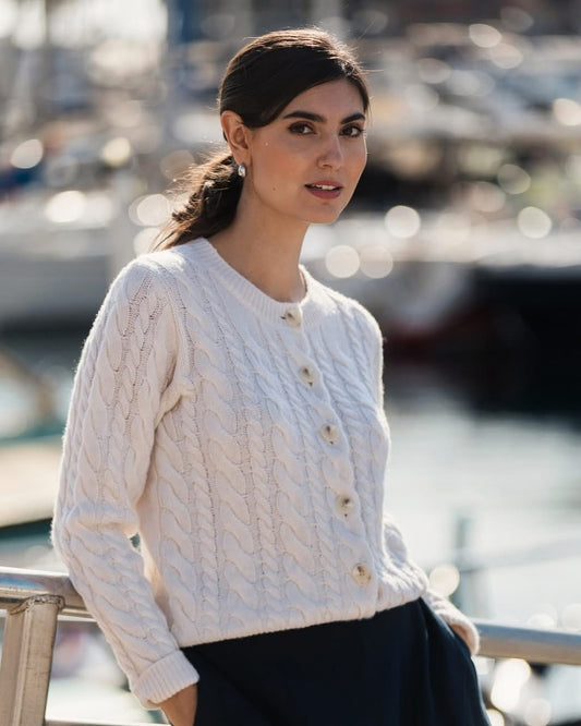 Original Story, Vivianna Palmikkoneuletakki Cream