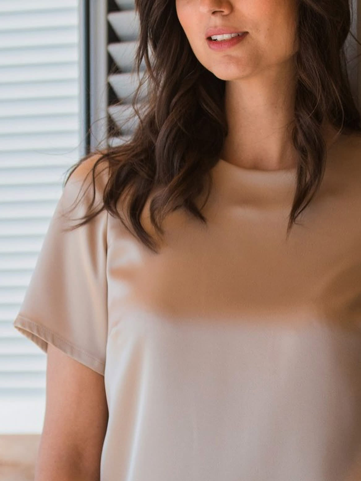 Original Story, Tessa Satin Shirt Latte