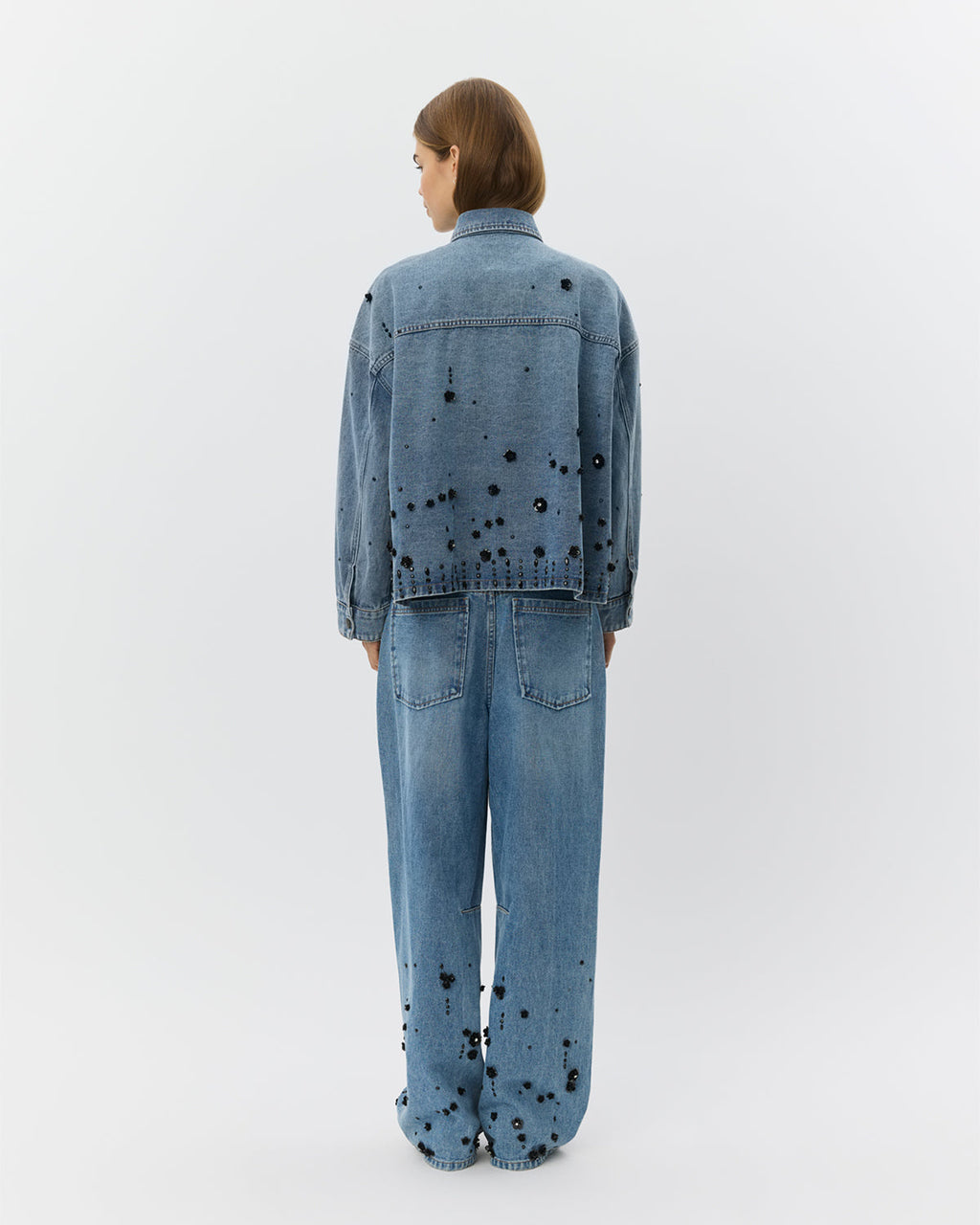 AMAYASW BOXY DENIM JACKET - Denim blue