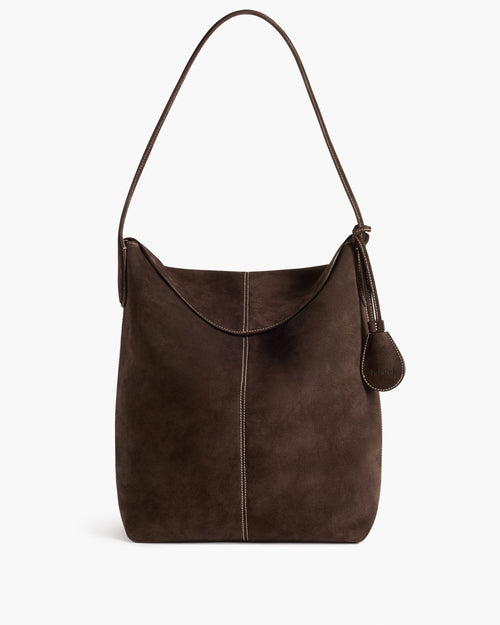 Alda Grande Shoulder Bag Suede Chocolate
