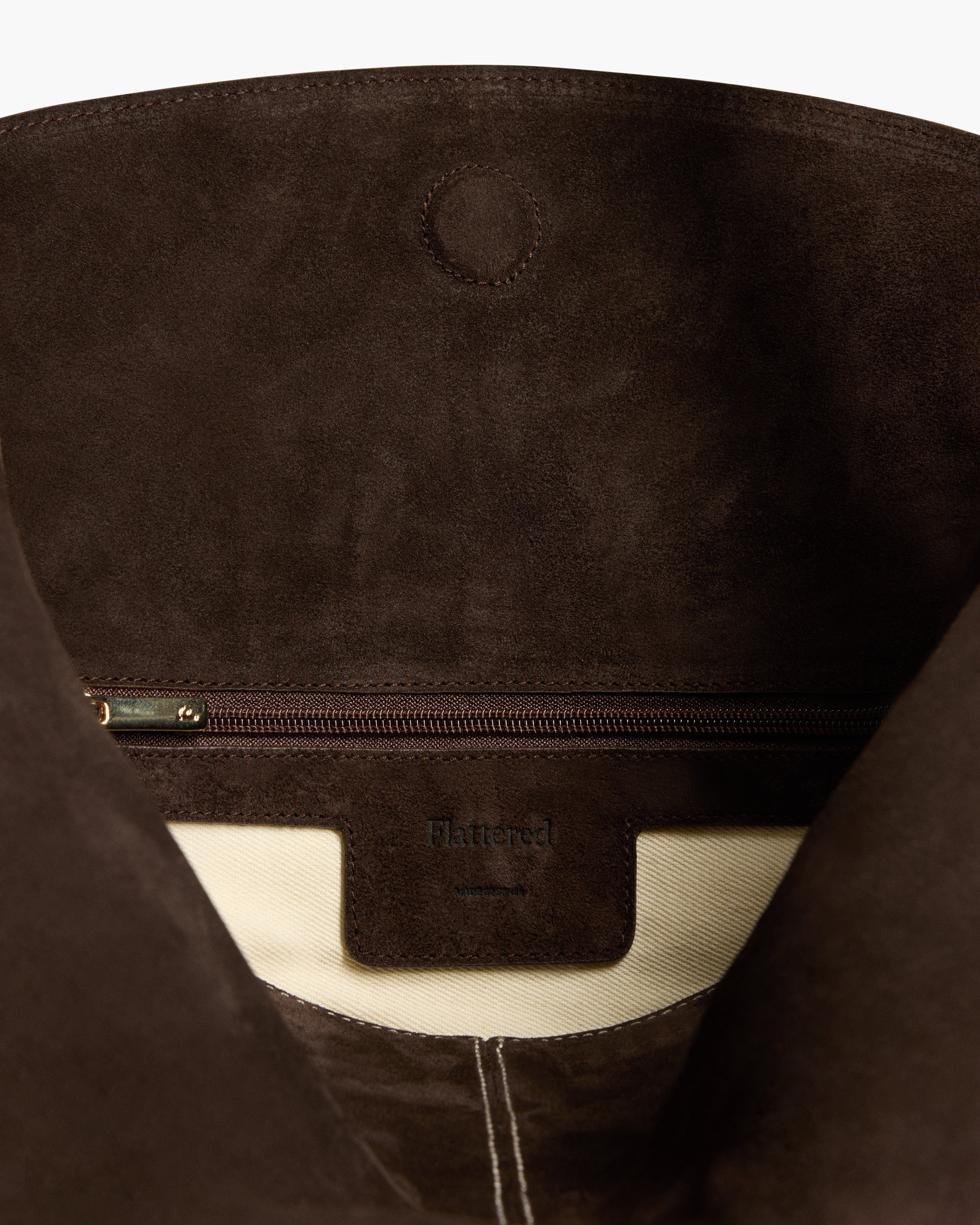 Alda Grande Shoulder Bag Suede Chocolate
