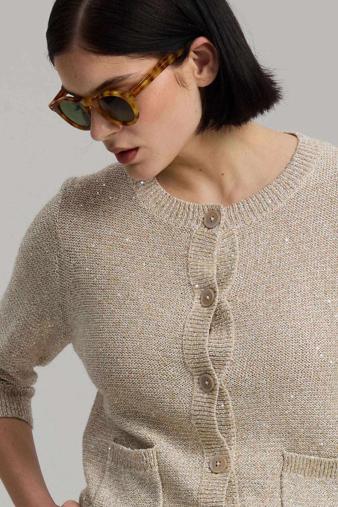 Andiata Palmer neuletakki vaaleanbeige