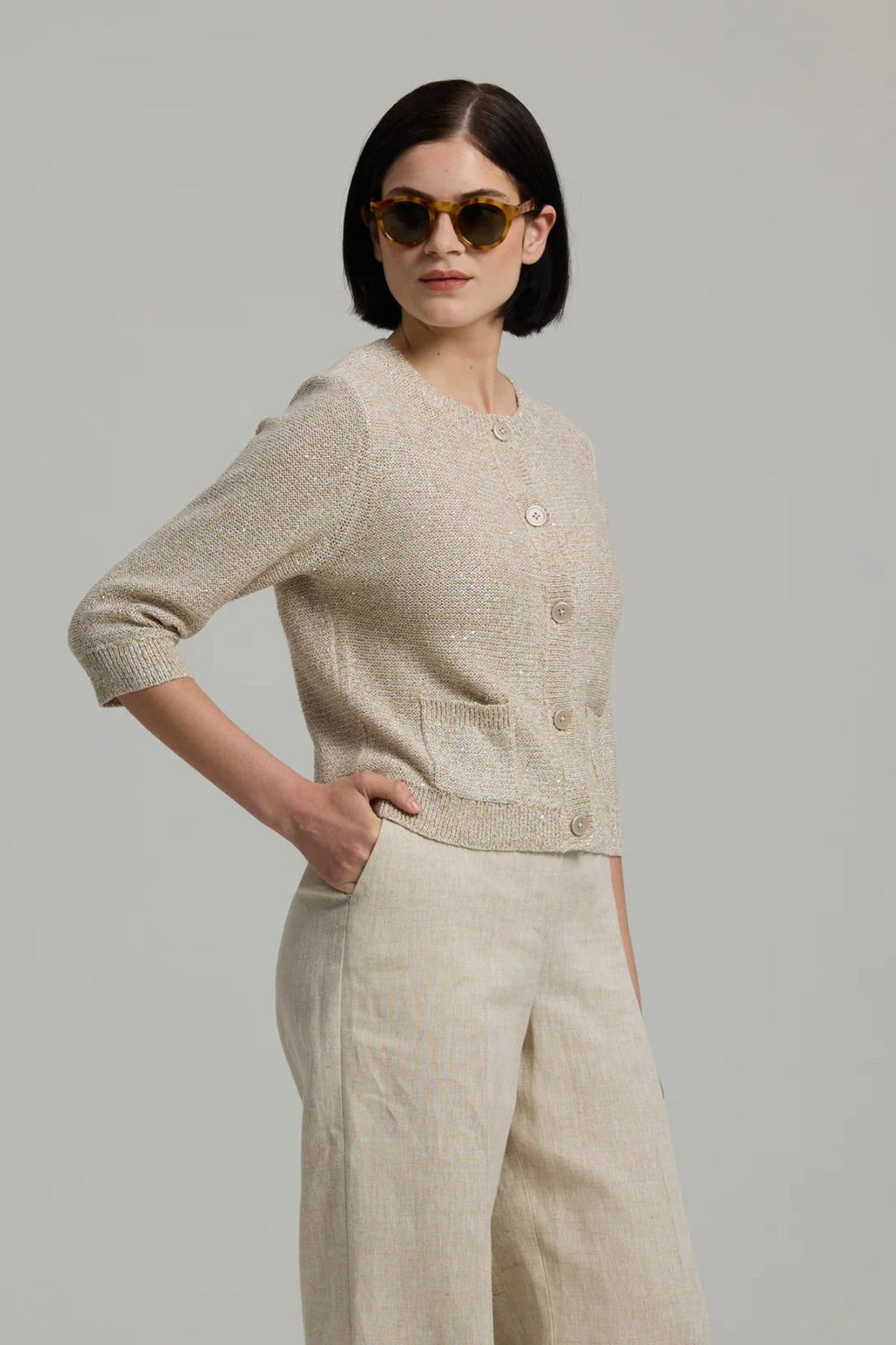 Andiata Palmer neuletakki vaaleanbeige