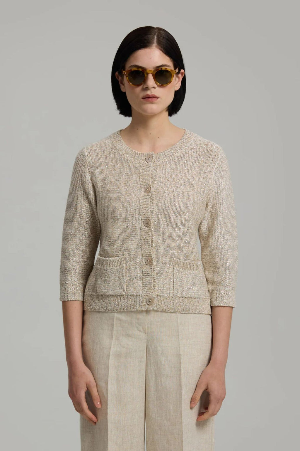 Andiata Palmer neuletakki vaaleanbeige