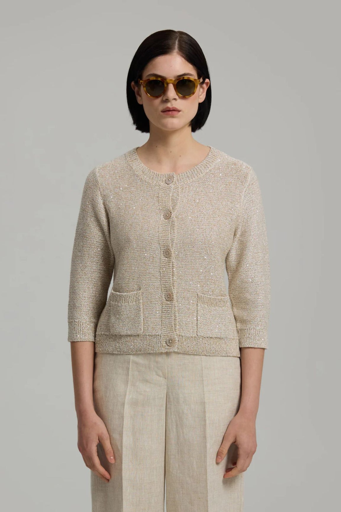 Andiata Palmer neuletakki vaaleanbeige