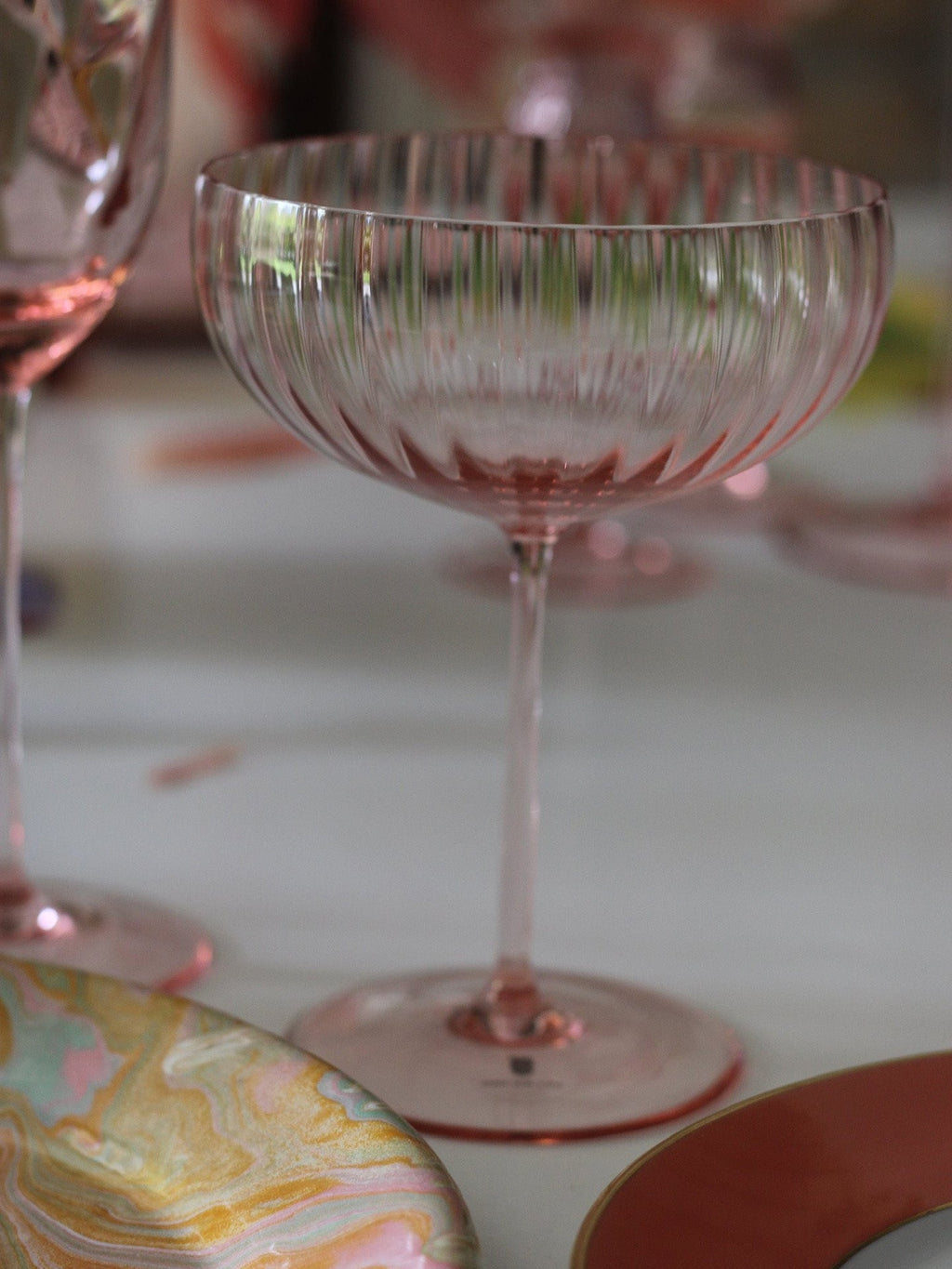 Lyon champagne saucer, rosa