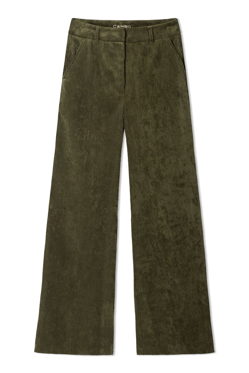 Cambio Amelie samettihousut olive mission