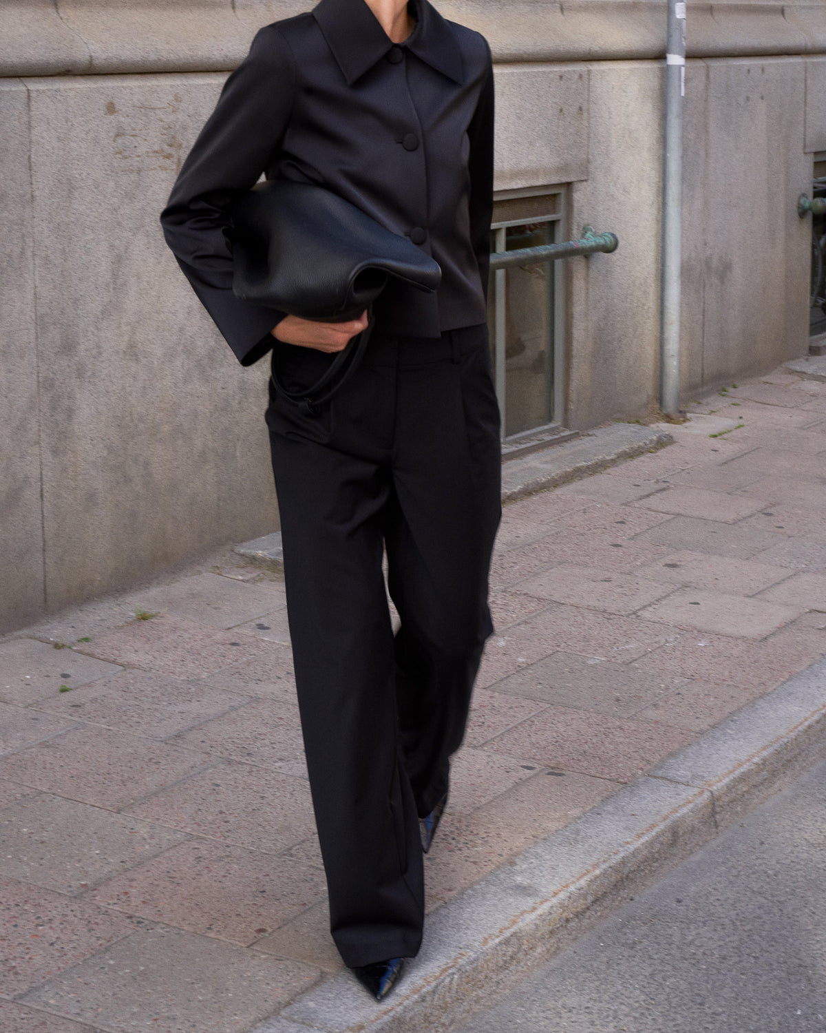Donna Satin Blazer Black