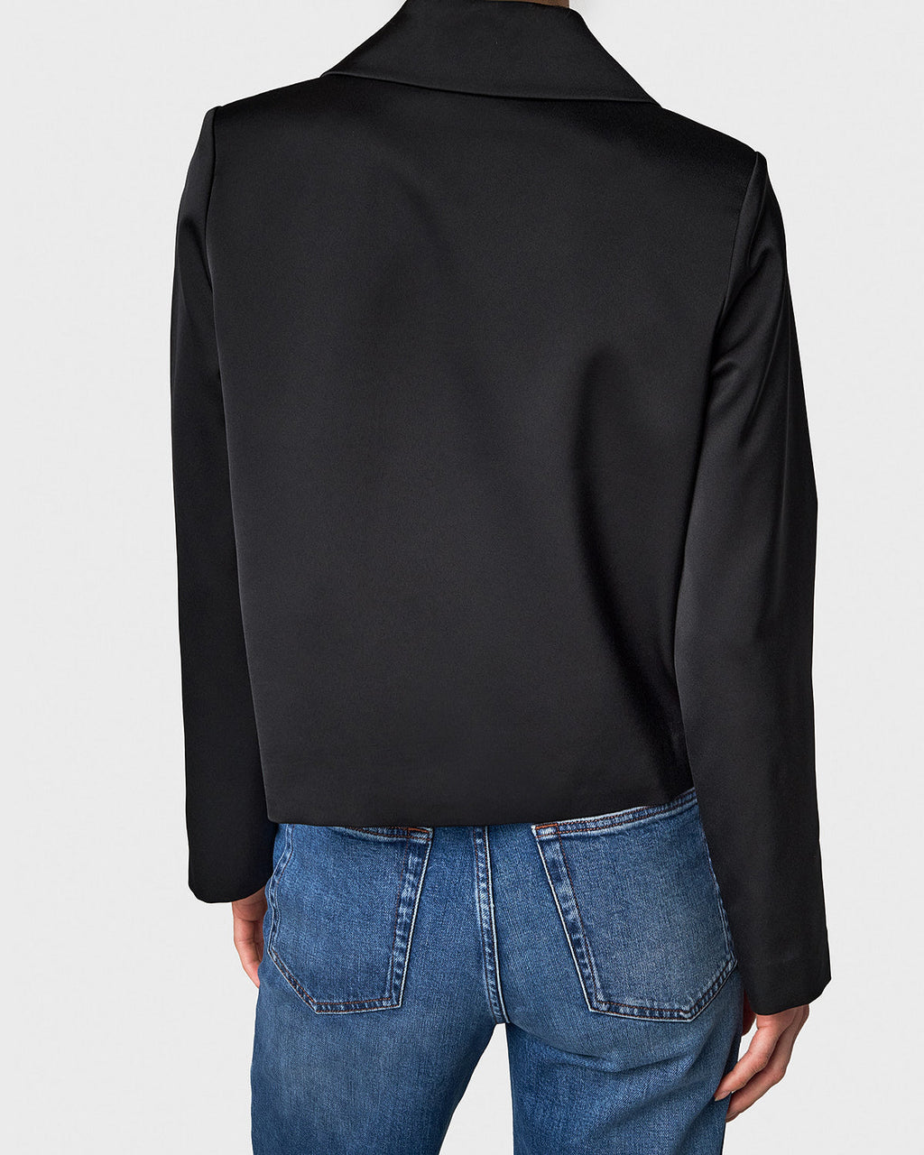 Donna Satin Blazer Black