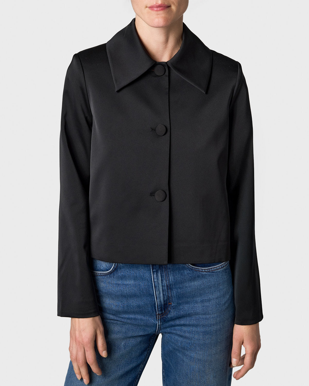 Donna Satin Blazer Black