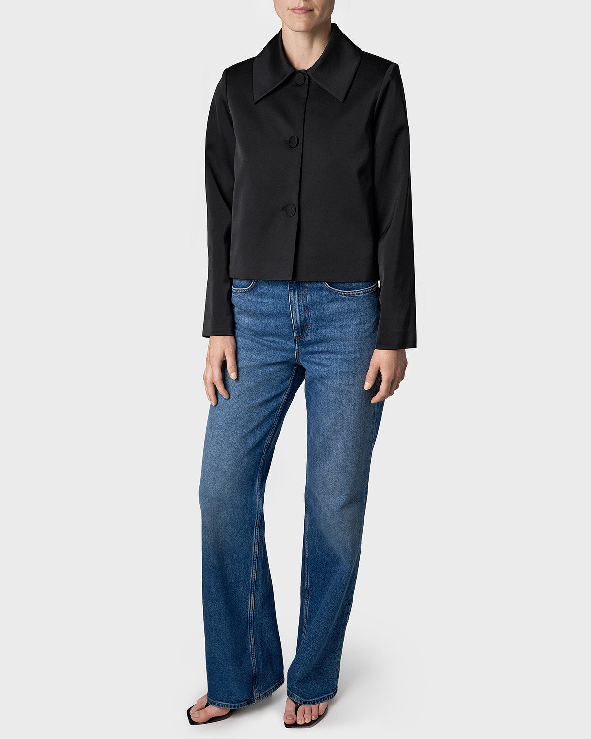 Donna Satin Blazer Black