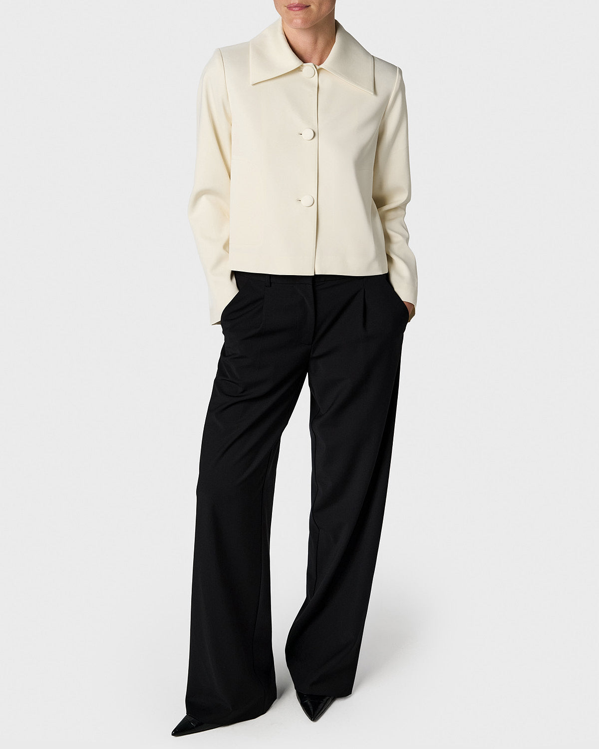 Donna Satin Blazer Creme