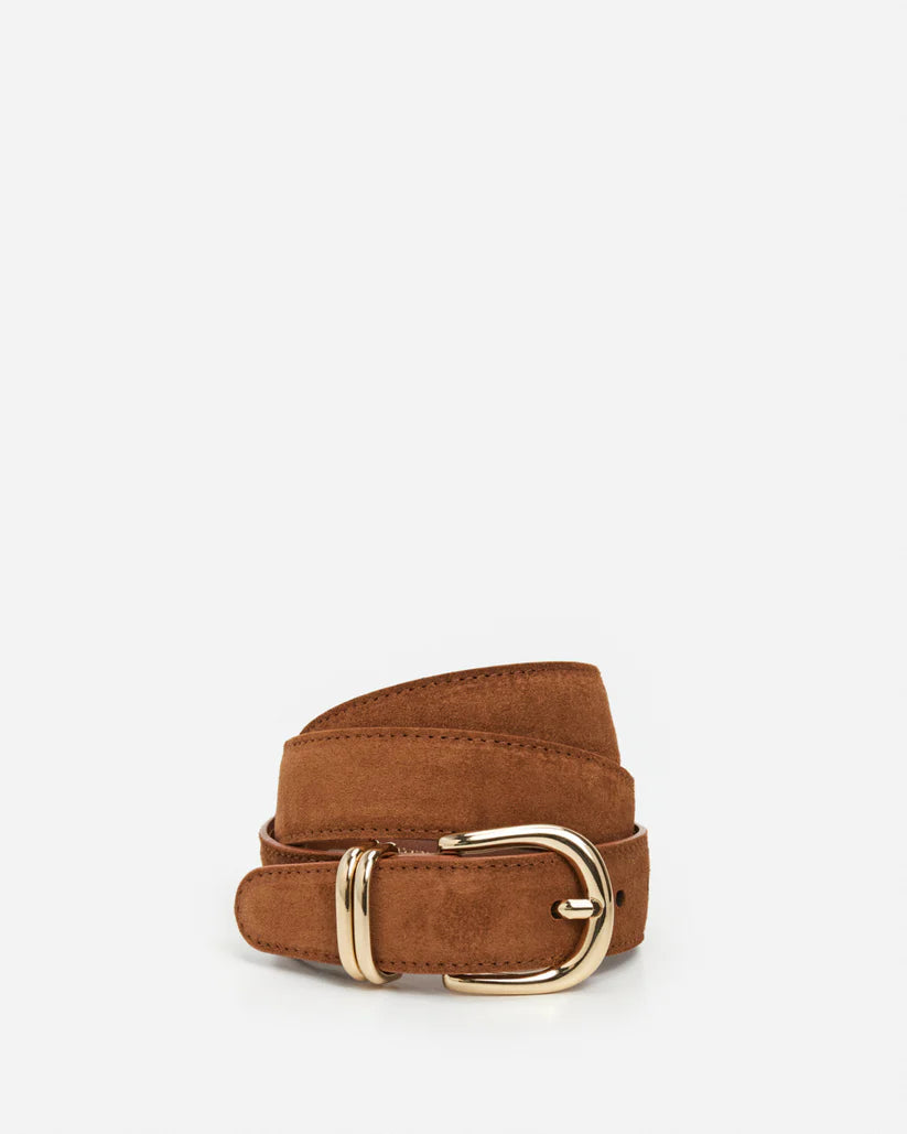 Flattered, Beatrice Belt Suede Bourbon
