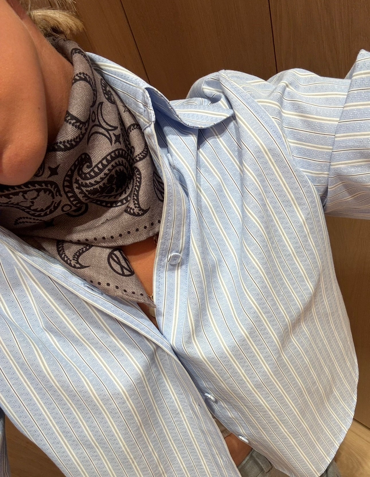 WOOL SCARF, TWO SIDED | TAUPE | 65 CM