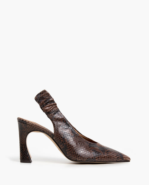 Lilian Leather Chocolate Snake